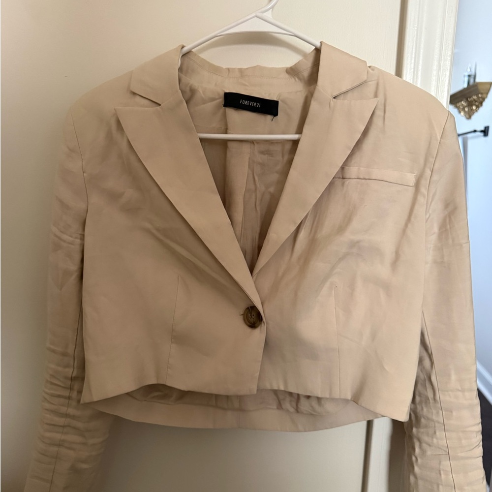 Linen Cropped blazer forever 21